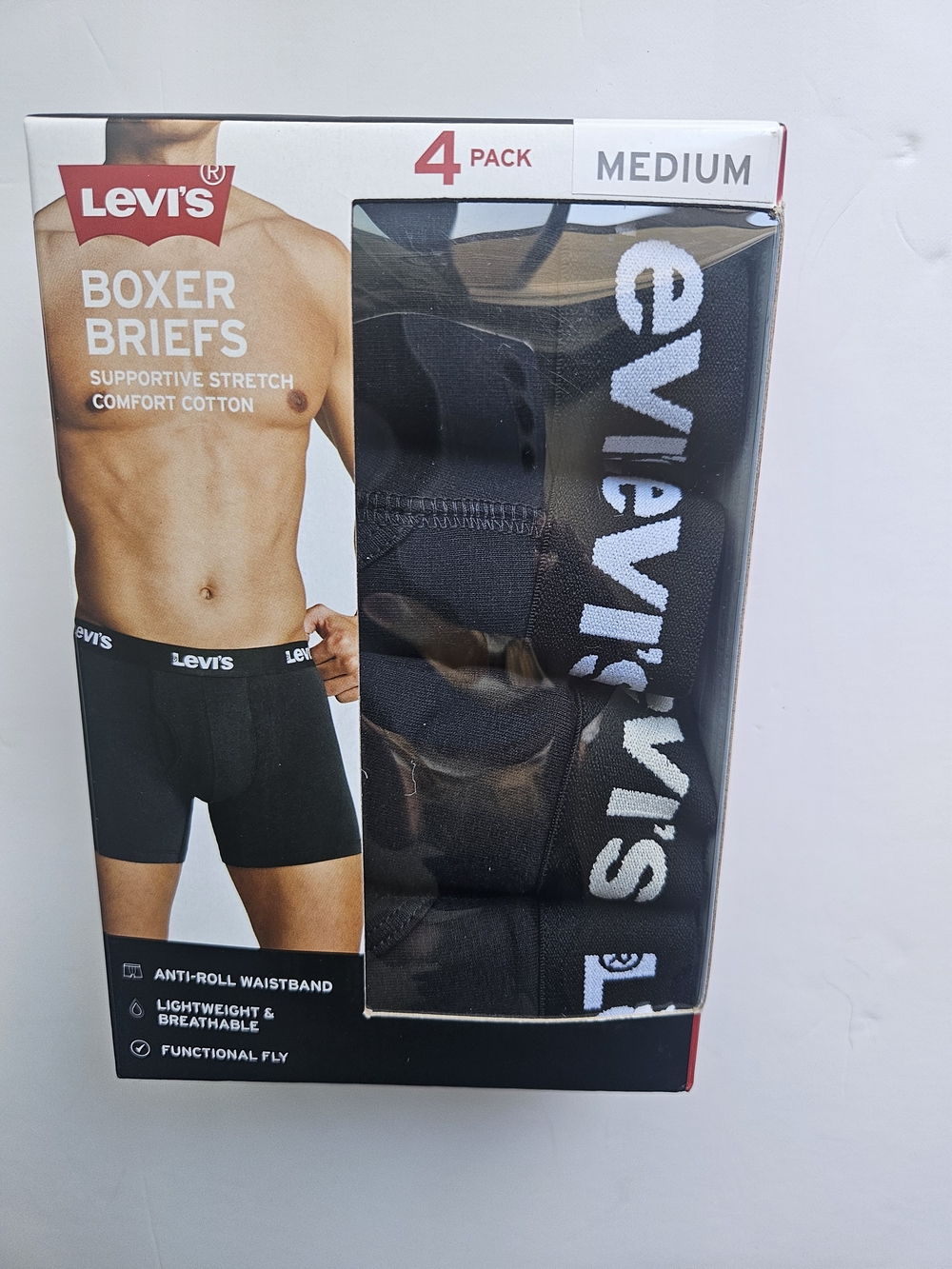 Levi's Black Men's Boxer Briefs - 4 Pack Medium